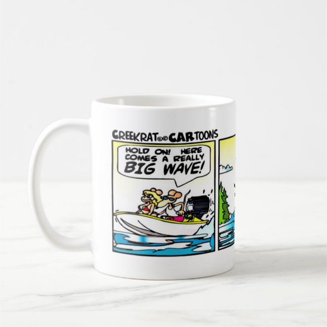 Creekrat Cartoon Comic Strip Fliver Boat Tasse (Links)