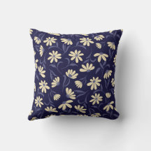 Creekside Daisy Throw Kissen | Marine und Gelb