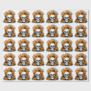 Creep, Carve, Chill: Halloween Skull & Pumpkin Geschenkpapier