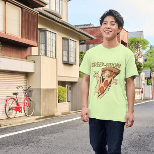 Creep-eroni Funny Halloween Pizza Food Pun Tri-Blend Shirt