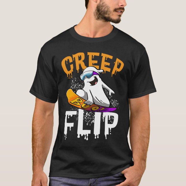 Creep Flip Ghost  Women Ghost Scary Halloween Day  T-Shirt (Vorderseite)