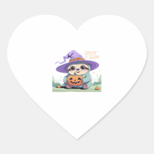 Creep It Langsam � Niedliches Sloth Halloween Shir Herz-Aufkleber