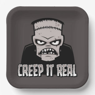 Creep It Real Classic Horror Frankenstein Design Pappteller