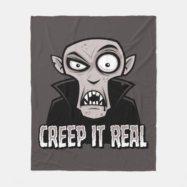 Creep It Real Classic Horror Vampire Design Fleecedecke (Vorderseite)