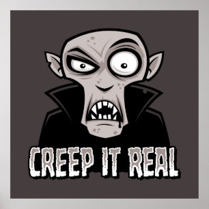 Creep It Real Classic Horror Vampire Design Poster