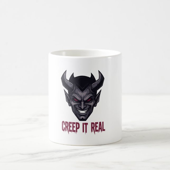 Creep It Real Funny Halloween Spooky Kaffeetasse (Mittel)