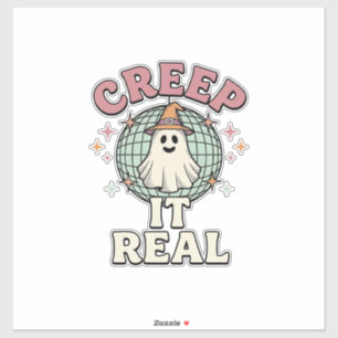 Creep It Real Ghost Disco Halloween-Shirt-Design_1 Aufkleber