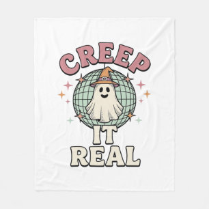 Creep It Real Ghost Disco Halloween-Shirt-Design_1 Fleecedecke