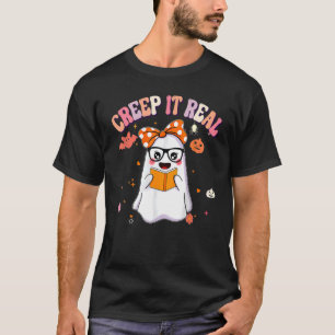 Creep it Real Ghost Kids Boys Girls Halloween Kost T-Shirt