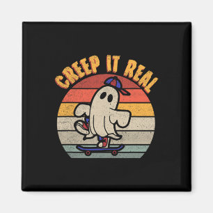Creep It Real Ghost-Shirt Vintage-Skateboarding-Sh Magnet