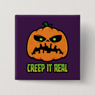 Creep It Real Grumpy Halloween-Kürbis Button