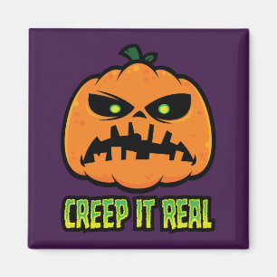 Creep It Real Grumpy Halloween-Kürbis Magnet