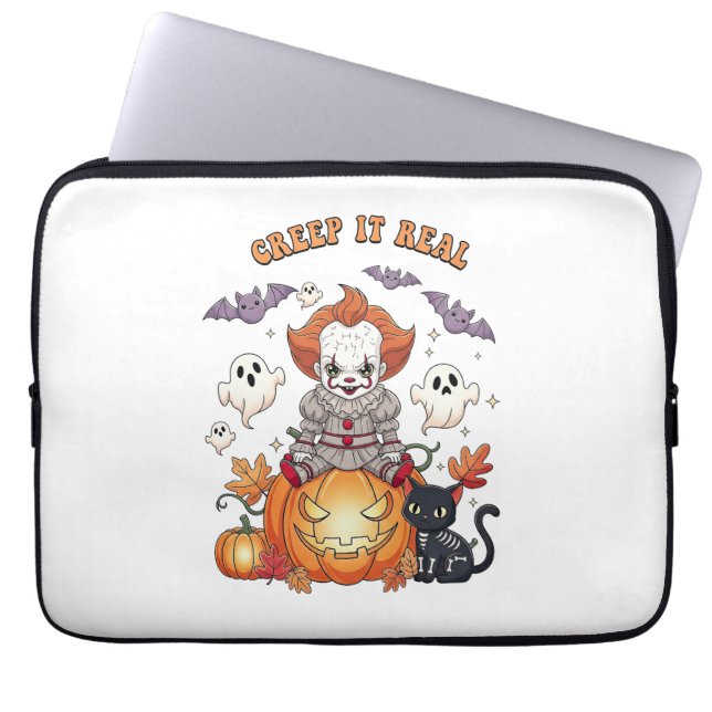 Creep It Real Halloween Clown Laptopschutzhülle (Vorderseite)