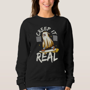 Creep It Real Halloween Creepin Ghost Boy Girl Ska Sweatshirt