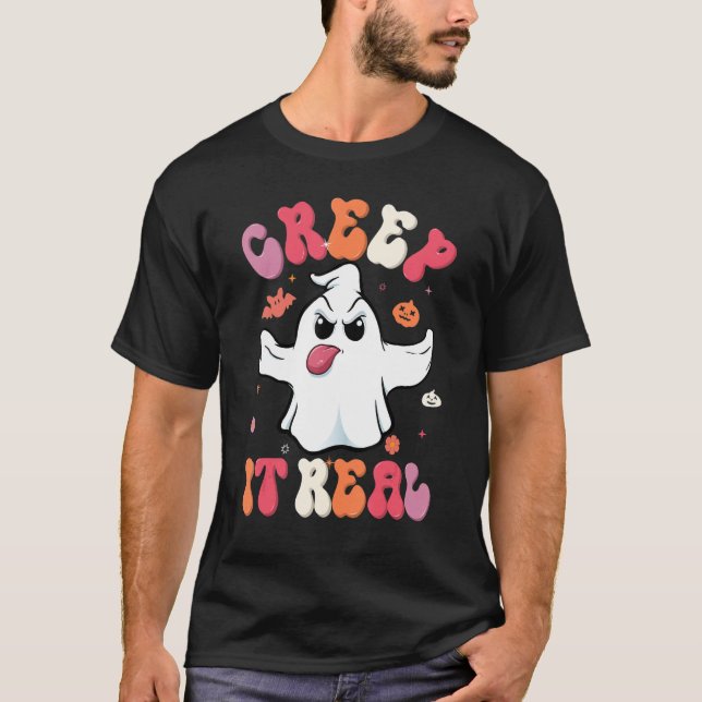 Creep it Real Halloween Ghost Kids Boys Girls Pump T-Shirt (Vorderseite)