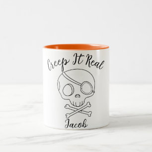 Creep It Real Halloween Spott Zweifarbige Tasse
