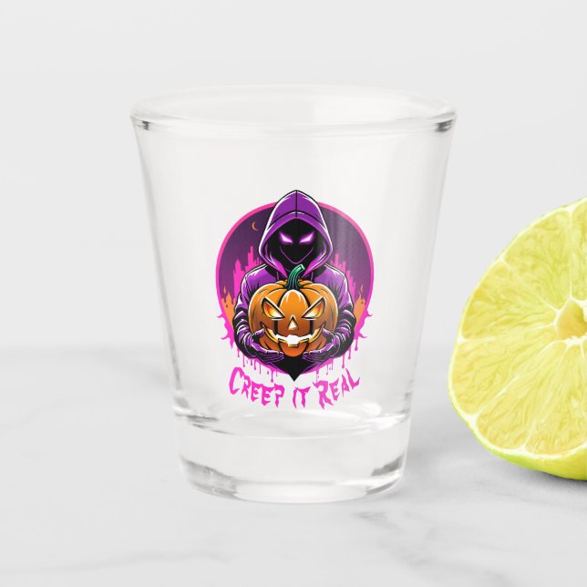 Creep it Real, Horror Halloween Illustration Schnapsglas (Vorderseite)