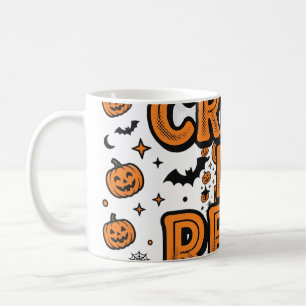 Creep It Real Retro Halloween-Typografie-Muster Kaffeetasse