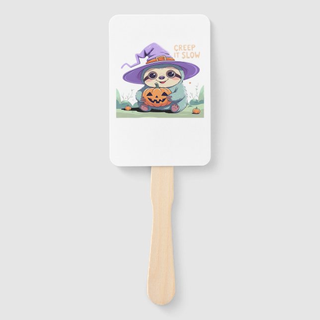 Creep It Slow � Cute Sloth Halloween Shirt  Funny  Fächer (Vorderseite)