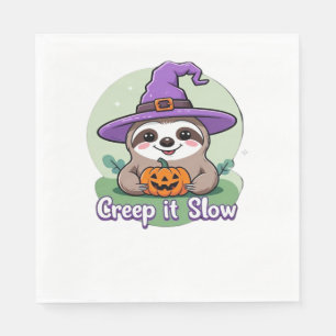 Creep It Slow - Niedliches Halloween Sloth Shirt m Serviette
