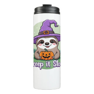 Creep It Slow - Niedliches Halloween Sloth Shirt m Thermosbecher