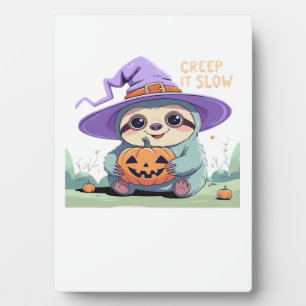 Creep It Slow � Süßes Faultier Halloween-Shirt Lus Fotoplatte