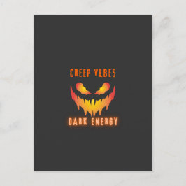 Creep Vibes Dunkle Energie _ Trendige Horror-Straß Postkarte