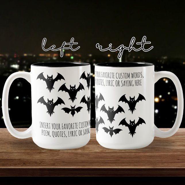 Creepe Bats Custom Seasonal Tasse für sie & Cowork (Halloween bats mug, autumn coffee mug, creepy seasonal mug, pumpkin season mug, fall vibes mug,)