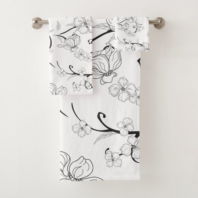 Creepe-Blume Muster 7 Badhandtuch Set (Insitu)