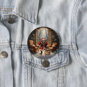Creepe Christmas Goblin - Dark Fantasy Evil Santa Button