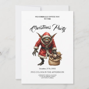 Creepe Christmas Goblin - Dark Fantasy Evil Santa Einladung