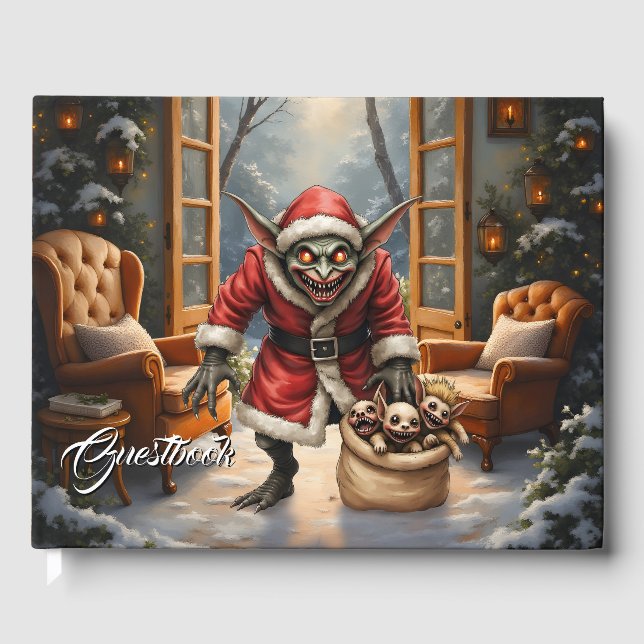 Creepe Christmas Goblin - Dark Fantasy Evil Santa Gästebuch (Vorderseite)