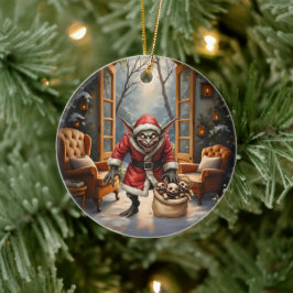 Creepe Christmas Goblin - Dark Fantasy Evil Santa Keramik Ornament
