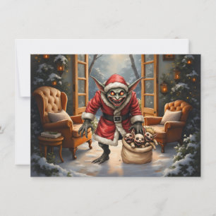 Creepe Christmas Goblin - Dark Fantasy Evil Santa Mitteilungskarte