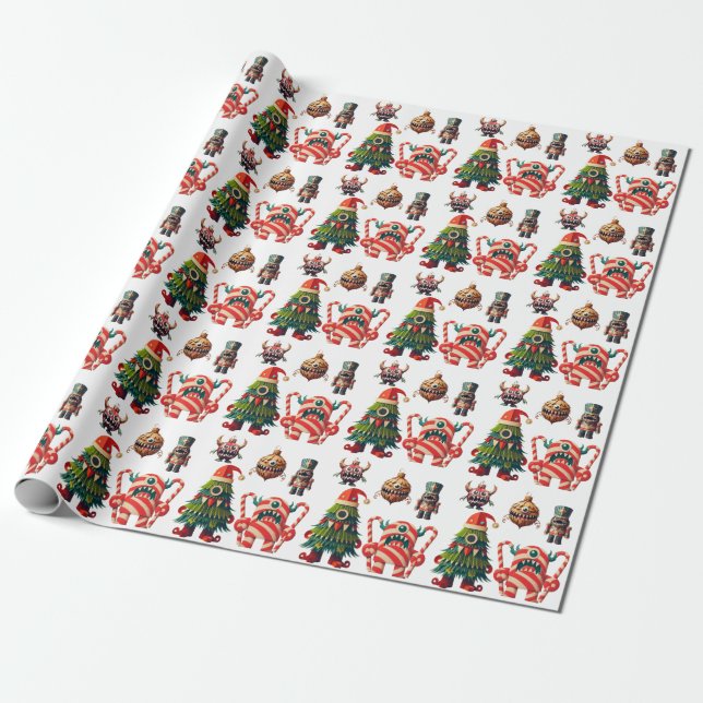 Creepe Paper Christmas Monsters Geschenkpapier (Ungerollt)