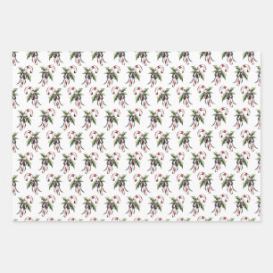 Creepe Weihnachtscreme Candy Cane Skull Wrapping P Geschenkpapier Set
