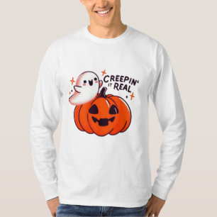 Creepin’ It Real - Friendly Ghost & Pumpkin T-Shirt