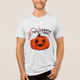 Creepin’ It Real - Friendly Ghost & Pumpkin Tri-Blend Shirt