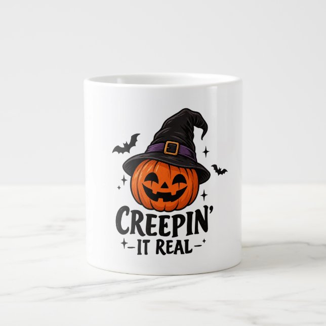 Creepin 'It Real Halloween Jumbo-Tasse (Vorderseite)