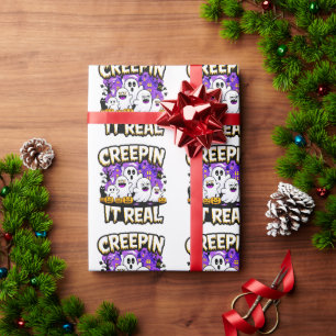 Creepin' it real Spooky Halloween Design Fun Geschenkpapier