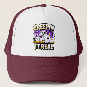 Creepin' it real   Spooky Halloween Design Fun Truckerkappe
