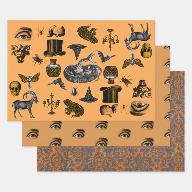 Creepische Dinge, Augen & bedrückte Musterverpacku Geschenkpapier Set (Set)