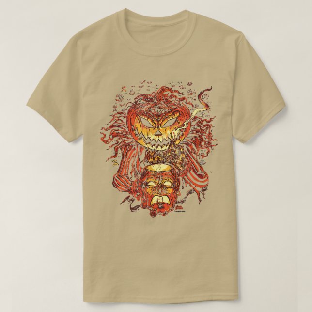 Creepischer Jack o'Lantern T-Shirt (Design vorne)