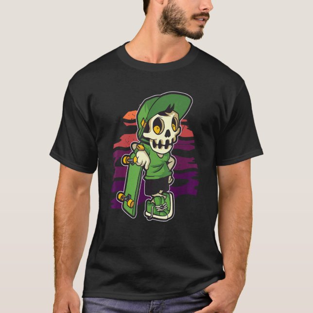 Creepischer Skater für Horror-Lüfter T-Shirt (Vorderseite)