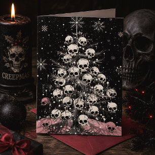 Creepmas Spooky Skulls Gothic Karte