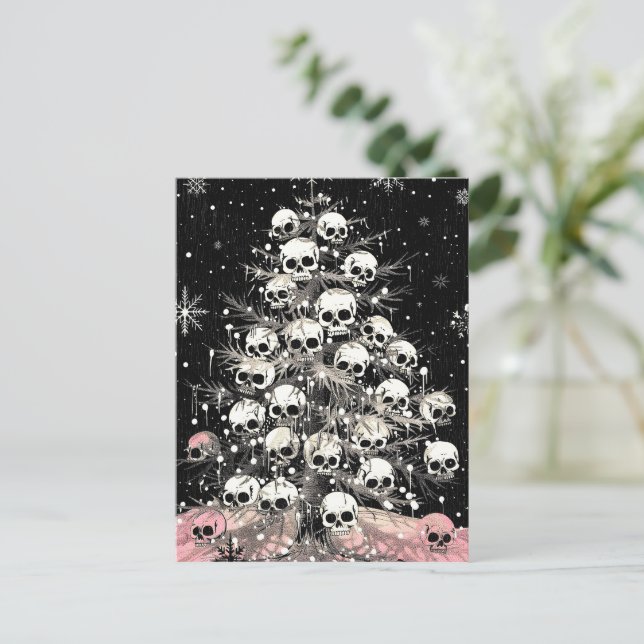 Creepmas Spooky Skulls Gothic Postkarte (Stehend Vorderseite)