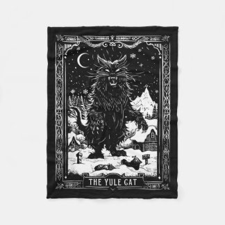 Creepmas Vintage The Yule Cat Tarot Card Dark Chri Fleecedecke