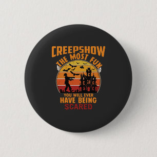 Creepshow Halloween Zombie Spukhaus Sonnenuntergan Button