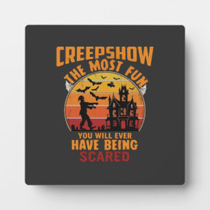 Creepshow Halloween Zombie Spukhaus Sonnenuntergan Fotoplatte