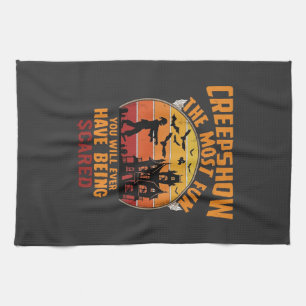Creepshow Halloween Zombie Spukhaus Sonnenuntergan Geschirrtuch